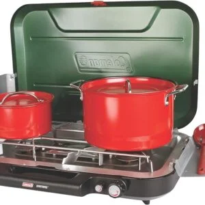 Coleman Classic Portable 3-Burner Propane Camping Stove, Instant Ignition, Wind Guards, Pressure Control, Carry Handle - 28,000 BTUs