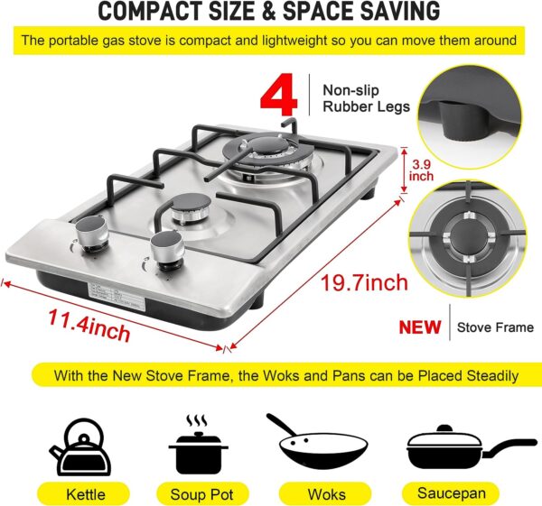 compact size gas cooktop