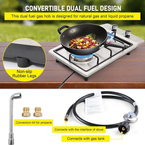 dual fuel gas cooktop